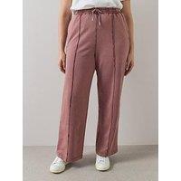 The Very Collection Curve Acid Wash Wide Leg Jogger Co-Ord - Pink