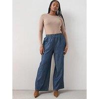 The Very Collection Curve Elasticated Waist Pull On Wide Leg Jean - Dark Wash