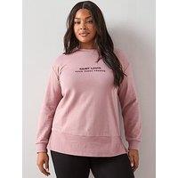 The Very Collection Curve Zip Detail Longline Sweatshirt - Pink