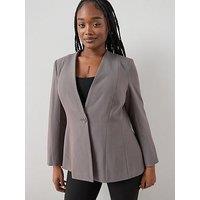 The Very Collection Curve Cinched Waist Blazer - Grey