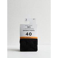 New Look 915 Girls 3 Pack Of 40 Denier Tights - Black