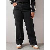 The Very Collection Curve Elasticated Wide Leg Jean - Black