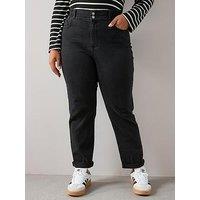 The Very Collection Curve Elasticated Waist Mom Jean - Black