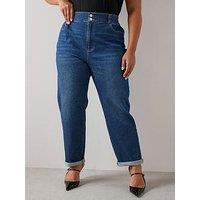 The Very Collection Curve Elasticated Waist Mom Jean - Mid Wash