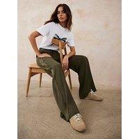 Mint Velvet Khaki Side Stripe Trouser - Green