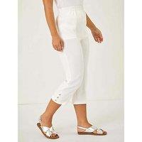 Roman Petite Bengaline Cropped Stretch Trouser - White