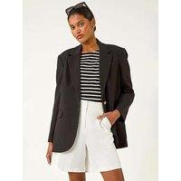 Roman Single Breasted Smart Blazer - Black