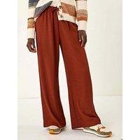 Roman Crinkle Texture Tie Front Trouser - Orange