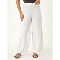 Roman Petite Textured Stretch Trouser - White