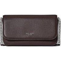 Kate Spade New York Ava Pebbled Leather Flap Chain Wallet - Brown