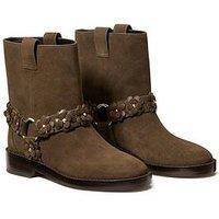Kate Spade New York Flower Garden Suede Moto Boot - Brown