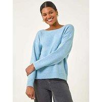 Roman Ribbon Bow Tie Back Jumper - Blue