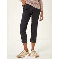 Roman Slim Leg Turn Up Stretch Jeans - Black