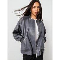 Allsaints Sofi Leather Bomber - Blue