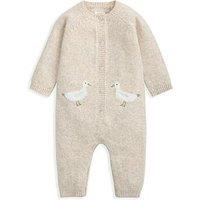 Mamas & Papas Baby Unisex Duck Knitted Romper - Beige