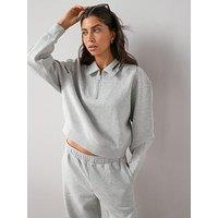 The Very Collection Quarter Zip Sweatshirt Co-Ord - Grey
