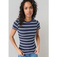 The Very Collection Stretch Stripe Rib T-Shirt - Multi