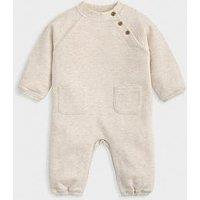 Mamas & Papas Baby Unisex Waffle Textured Romper - Brown