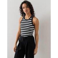 The Very Collection Rib Stripe Racer Vest - Multi