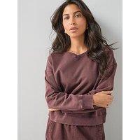 The Very Collection Acid Wash Sweatshirt Co-Ord - Purple