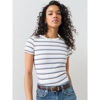 The Very Collection Stretch Rib T-Shirt - Stripe