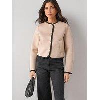 The Very Collection Contrast Piping Jacket - Cream