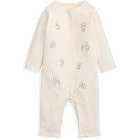 Mamas & Papas Baby Unisex Embroidered Teddy Bear Romper - Cream