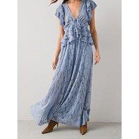 The Very Collection Lace Maxi Skirt Co-Ord - Blue