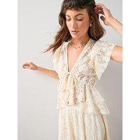 The Very Collection Lace Frill Sleeve Top Co-Ord