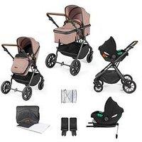 Ickle Bubba Cosmo All-In-One I-Size Travel System With Cirrus Car Seat & Isofix Base - Gunmetal / Desert / Tan