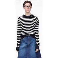 Marc Jacobs Joy Striped Crew Neck Jumper - Black