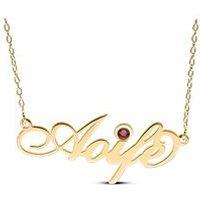 The Love Collection Gold Plated Silver Personalised Birthstone Necklace