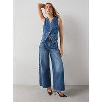 The Very Collection Asymmetric Denim Co-Ord Waist - Dark Wash