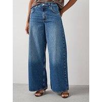 The Very Collection High Waist Wide Leg Jeans - Dark Wash