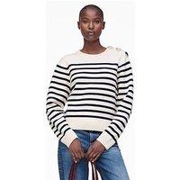 Marc Jacobs Breton Stripe Crew Neck Jumper - White