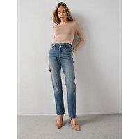 The Very Collection Shaping Straight Fit Jeans - Mid Wash