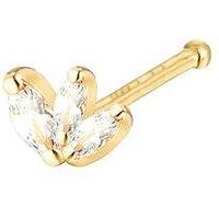 The Love Collection 9Ct Gold Baguette Cz Nose Stud