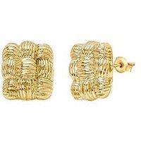 The Love Collection Gold Lattice Stud Earrings