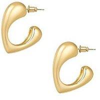The Love Collection Gold Dome Heart Stud Hoops