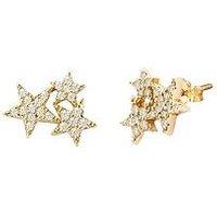 The Love Collection 18Ct Gold Plated Sterling Silver Triple Star Stud Earrings