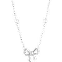 The Love Collection Stainless Steel Bow Saturno Necklace