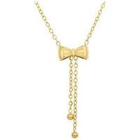 The Love Collection Gold Plated Stainless Steel Bow Drop Necklace