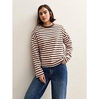 New Look Pink Striped Premium Heavyweight Cotton Long Sleeves Top