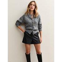 New Look Faux Leather Shorts - Black