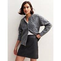 New Look Faux Leather A-Line Mini Skirt - Black