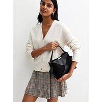 New Look Panelled Faux Leather And Suede Bucket Bag - Black