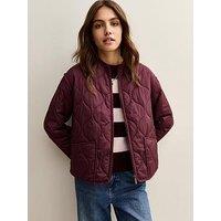 New Look Quilted Padded Jacket - Burgundy