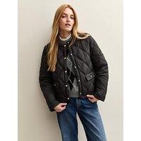 New Look Quilted Bomber Jacket - Black