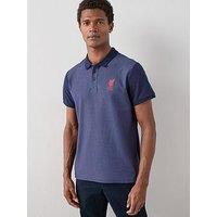 Liverpool Fc Lfc Honeycomb Polo Shirt - Navy
