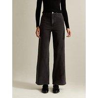 New Look Black High Waist Stretch Denim Wide Leg Jeans